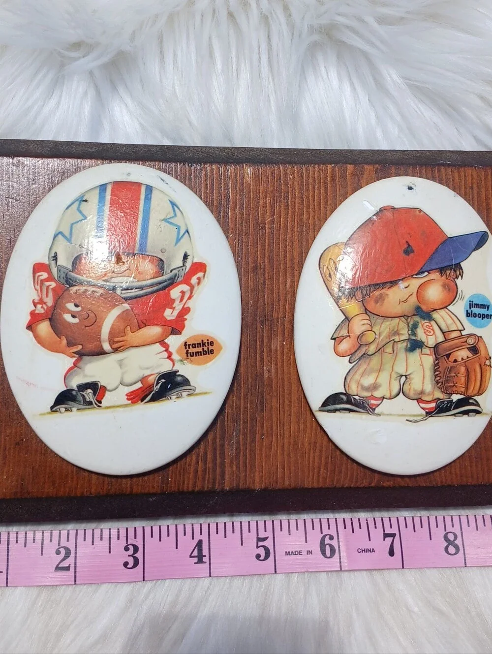 Vintage Frankie Fumble Jimmy Blooper Sport Mites Wall Hanging Plaque 70s 1970s